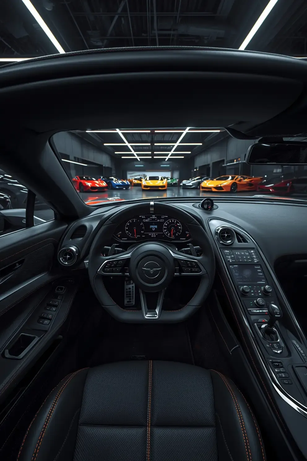 Hand-stitched luxury car interior